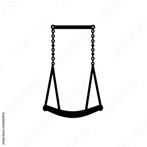 Swing set silhouette hanging in a playground during a sunny day ideal for children?s playtime and outdoor activities