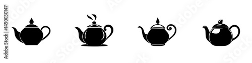 Various designs of teapots illustrated in a minimalist style for creative inspiration and decoration ideas