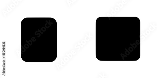 Simple black square shapes side by side on a plain white background showcasing minimalist design concepts