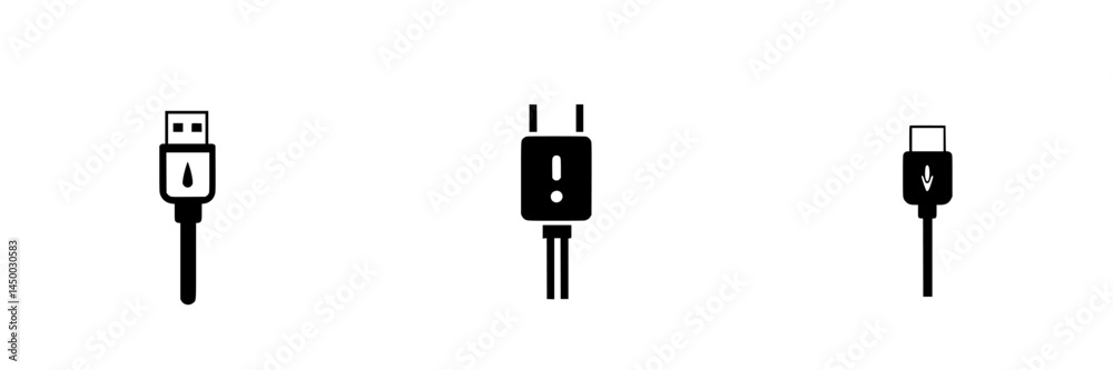 USB connectors showcased in minimalist design highlighting different types and styles for electronic devices