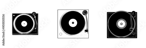 Turntables of various styles displayed in a creative arrangement showcasing their timeless appeal