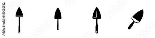 Different styles of gardening trowels displayed in various shapes and designs for horticultural enthusiasts