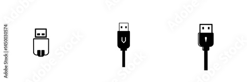 Different types of USB connectors lined up against a white background showcasing various designs and features used in technology