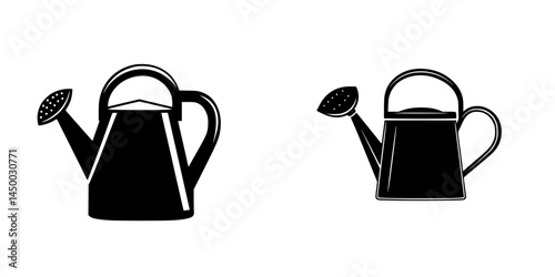 Two stylish watering cans designed for gardening located in a contemporary setting against a white background