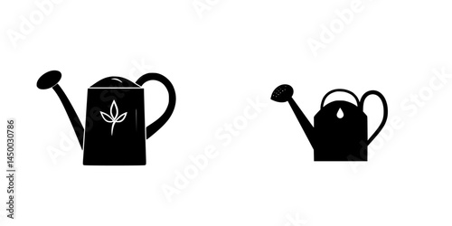 Two distinct watering cans showcasing different designs for gardening purposes