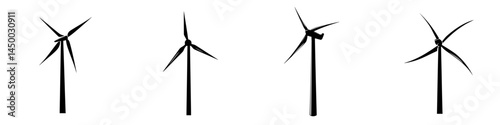 Wind turbines standing tall against a clear background showcasing wind energy technology and renewable energy solutions