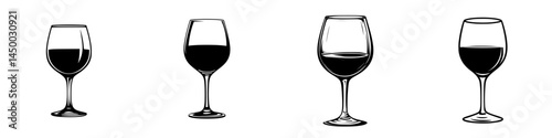 Different styles of wine glasses showcasing elegant designs and shapes for various types of wine enjoyment