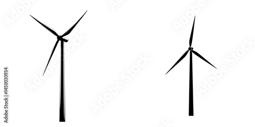 Wind turbines standing tall against a clear sky showcasing renewable energy production in a sustainable landscape