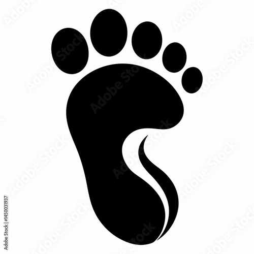 Foot prints vector black icon on white background.