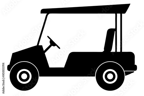 Single golf cart silhouette in side view black silhouette with transparency, golf cart, golf, cart, vehicle, transport, silhouette, black, side, profile, buggy, golf course, design, vector