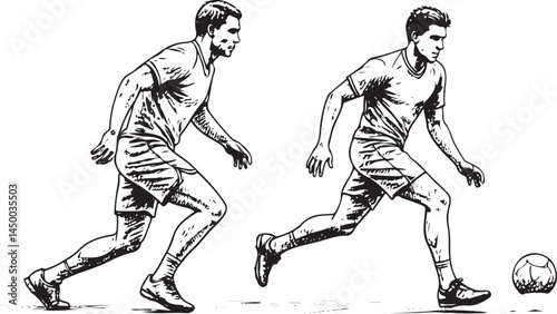 people playing football hand draw