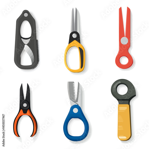 Minimal box cutter icon sheet on white background  -  