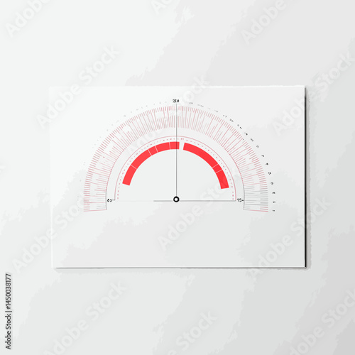 Minimal protractor icon sheet on white background  -  