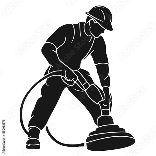 simple Black, drywall sander icon sheet on white background  -  