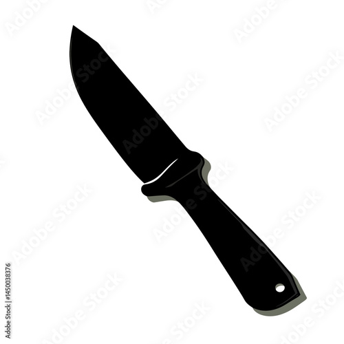 Simple black drywall knife icon sheet on white background  -  