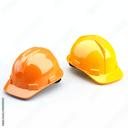 Simple hard hat icon sheet on white background  -  