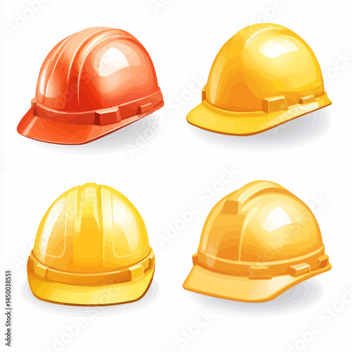 Simple hard hat icon sheet on white background  -  