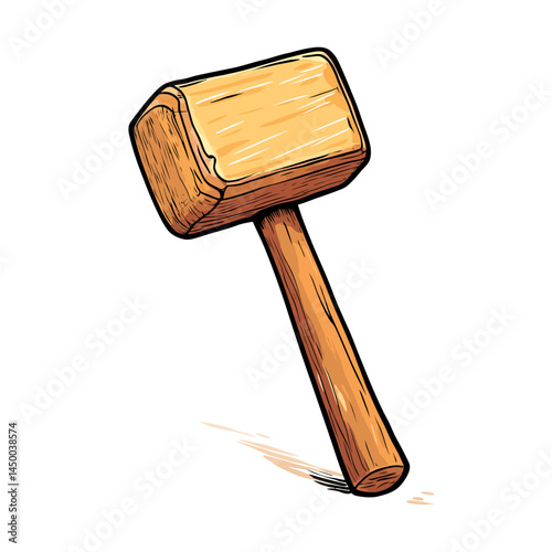 Simple mallet icon sheet on white background  -  