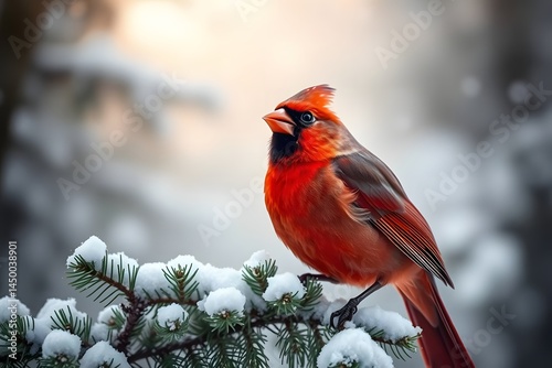 Cardinal in Winter: A Vibrant Splash of Red in Snow