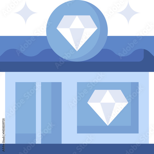 jewelry store illustration on a white background 