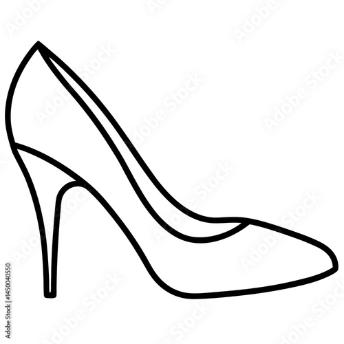High Heeled Shoe Continuous Line Art Drawing Vector Illustration