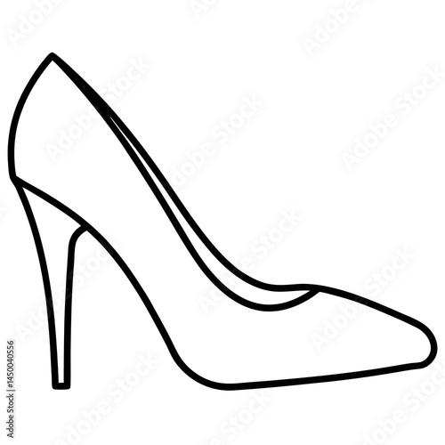 High Heeled Shoe Continuous Line Art Drawing Vector Illustration