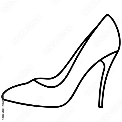 High Heeled Shoe Continuous Line Art Drawing Vector Illustration