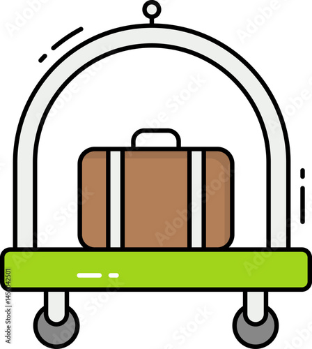 luggage cart illustration on a white background 