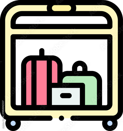 luggage cart illustration on a white background   