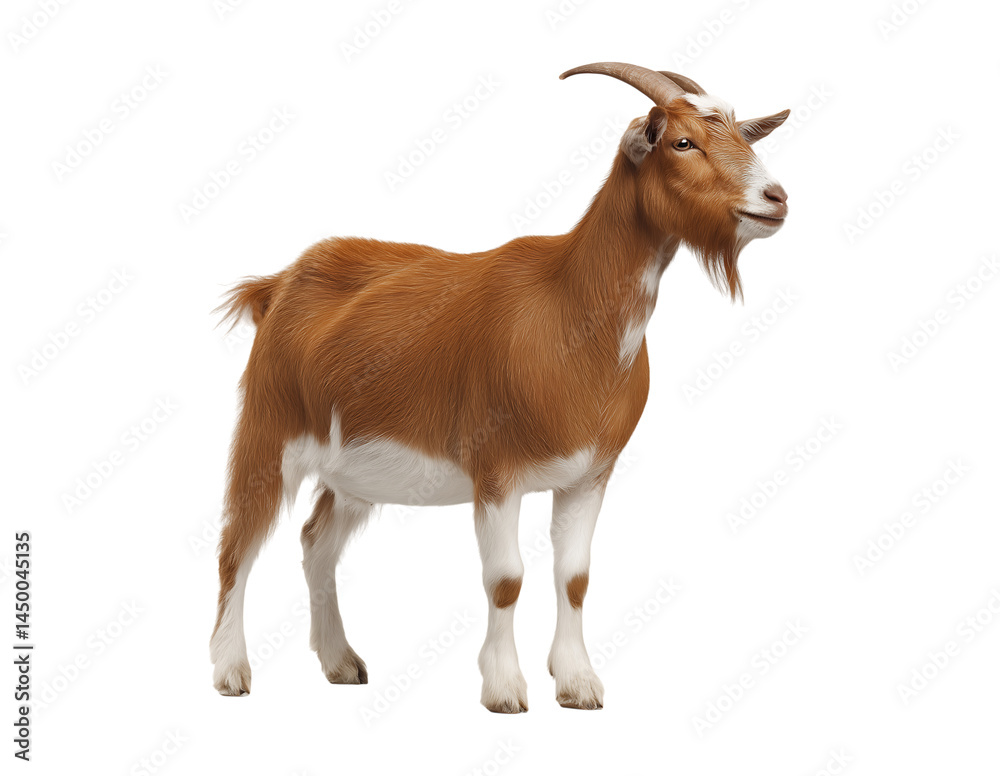 Goat standing, side view isolated on a transparent background with a clipping path Goat standing, side view isolated on a transparent background with a clipping path