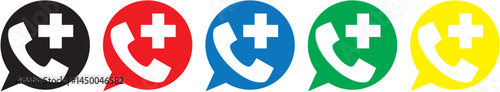 Emergency call icon. SOS emergency call. Emergency message. SOS icon. Emergency hotline. Call 911. Hotline concept. First aid. Vector illustration.