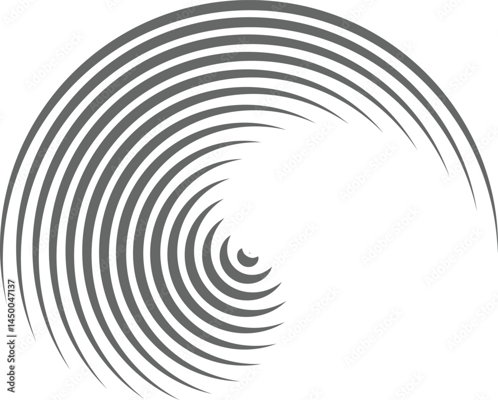 Obraz premium Gray circular lines abstract futuristic tech background, Abstract Geometric shape