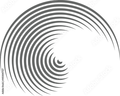 Gray circular lines abstract futuristic tech background, Abstract Geometric shape
