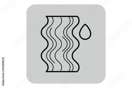 Flowing lines resembling hair, complemented by single droplet