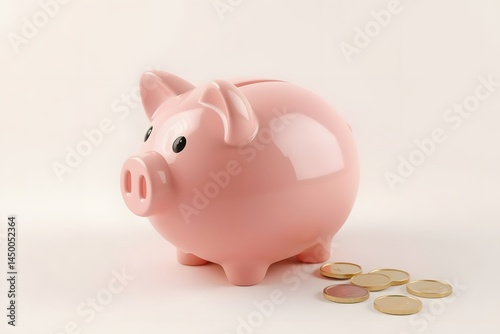 Piggy Bank with Coins: Savings, Finance, and Financial Planning