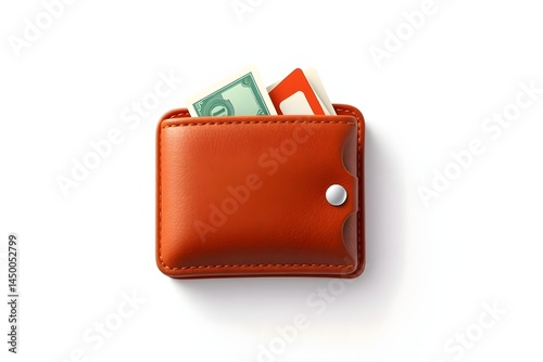 Brown Leather Wallet Full of Cash and Cards
