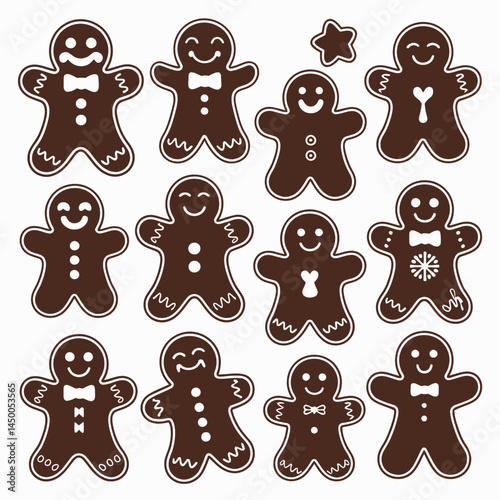 A delightful assortment of gingerbread men, each with unique decorations, fills the scene