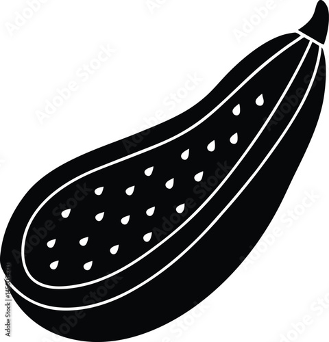 slice of zucchini with seeds on white background   
