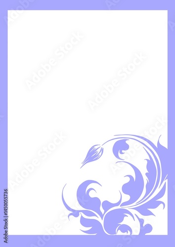 Drawing patterns for future postcards. Abstract floral background with frame.