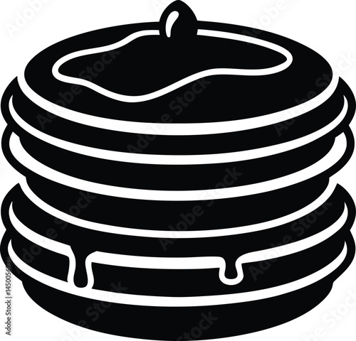 stack of pancakes with syrup on white background   