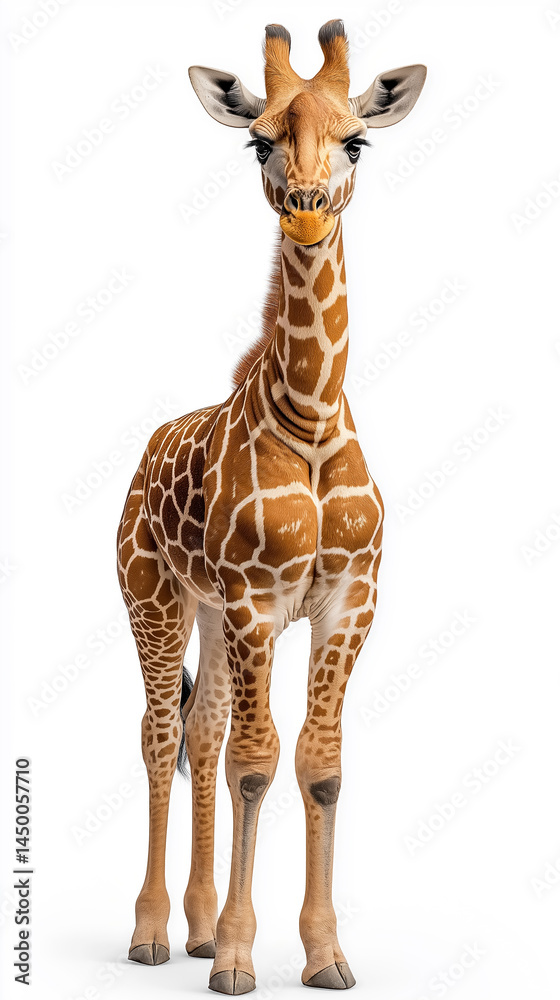Fototapeta premium Giraffe standing gracefully in a studio setting