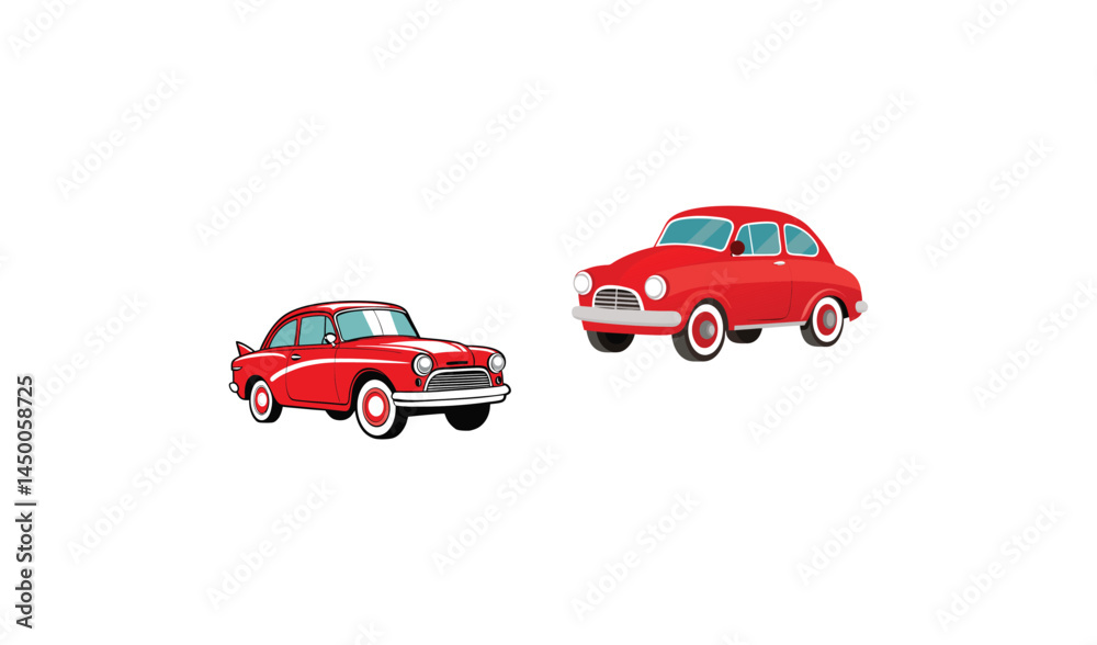 Fototapeta premium red car isolated on white background