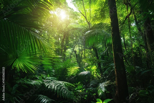 Obraz na płótnie Experience the lush greenery and vibrant life in Daintree Rainforest National Park, Green jungle of Daintree rainforest National Park, Queensland Australia w salonie