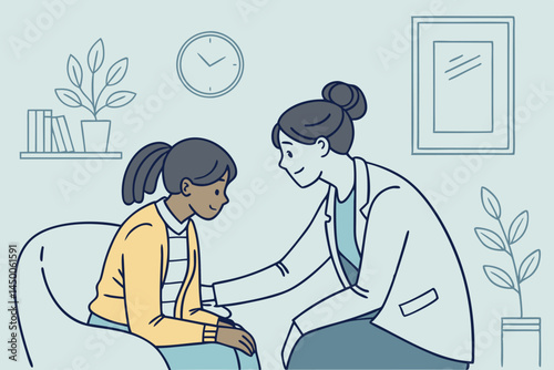 A peaceful group therapy scene with diverse people receiving guidance in a supportive, empathetic environment, focusing on healing and mental health