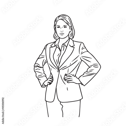 Business woman in heels sketch – business woman silhouette – business woman vector – business woman doodle – office illustration – business woman line art

