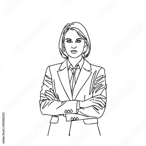 Modern vector art of businesswoman – business woman silhouette – business woman vector – business woman doodle – office illustration – business woman line art


