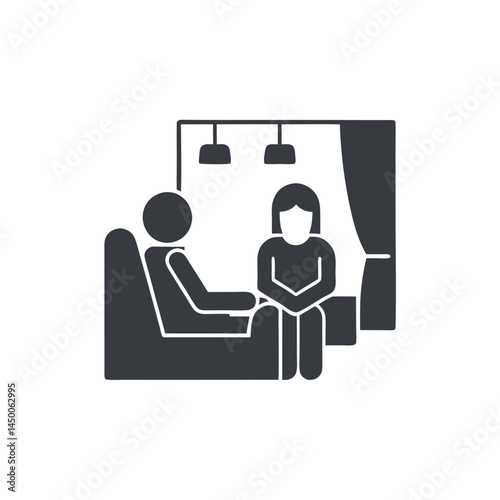 An emotional scene of a person receiving support, sitting on a couch during a heartfelt conversation, showing empathy and compassion