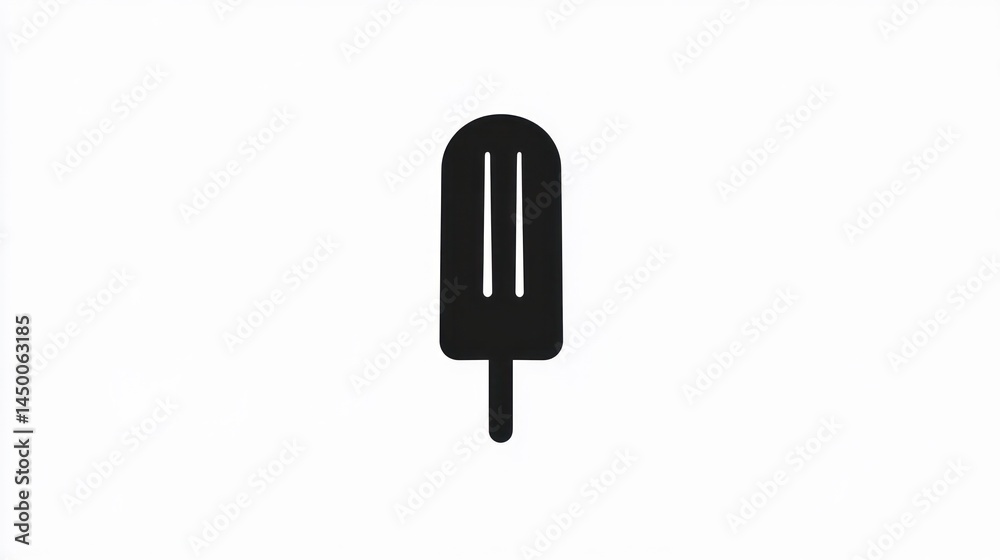 Simple black silhouette of a popsicle on a white background Simple black silhouette of a popsicle on a white background