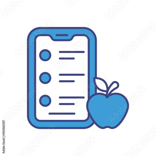 Digital Diet Planner Icon vector stock illustration