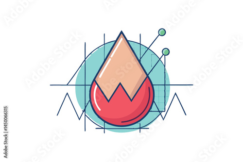heartbeat line evolving into a red blood drop, highlighting the importance of blood donation and human health Blood donation day